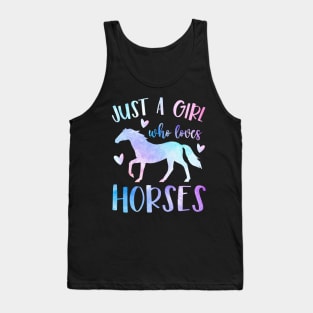 just a girl who love horse , Horseback Riding Girl Funny Horse Girl Tank Top